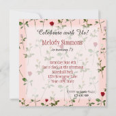 Hübsche Rose Geburtstag Einladung (Rückseite)