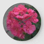 Hübsche Rose Geranium Blumenzahl Große Wanduhr (Vorderseite)