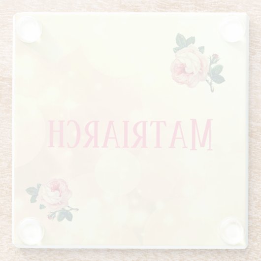 Hübsche Rose Glasuntersetzer (Rückseite)