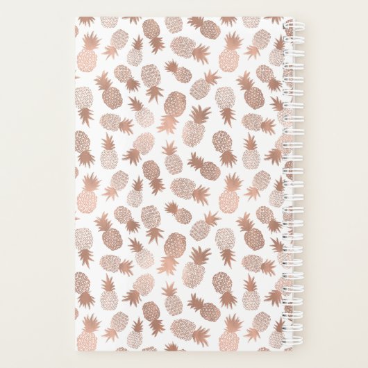 Hübsche Rose Gold Ananas Muster Planer (Rückseite)