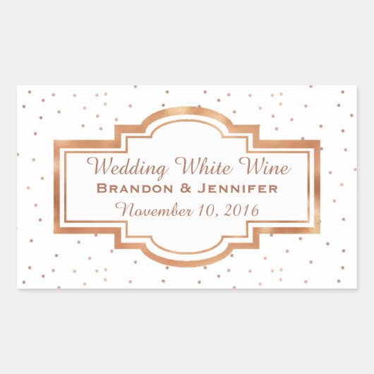 Hübsche Rose Gold Custom Wedding Sticker (Vorderseite)