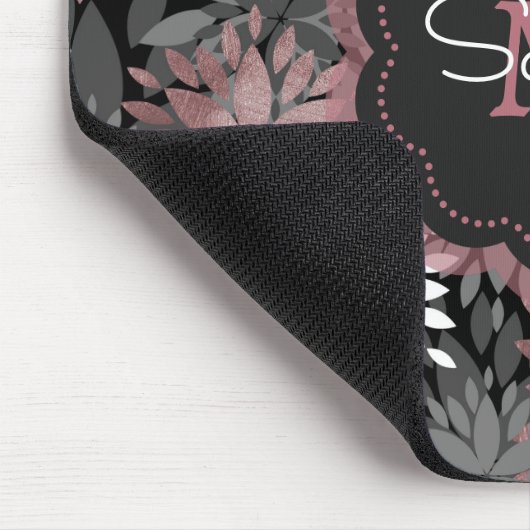 Hübsche Rose Gold Floral Illustration Muster Mousepad (Ecke)