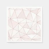 Hübsche Rose Gold Foil Geometrie Abstraktes Muster Serviette (Vorderseite)