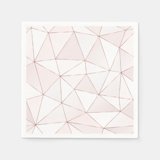 Hübsche Rose Gold Foil Geometrie Abstraktes Muster Serviette (Vorderseite)