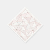 Hübsche Rose Gold Foil Geometrie Abstraktes Muster Serviette (Ecke)