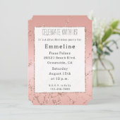 Hübsche Rose Gold Glitzer Streams Einladung (Stehend Vorderseite)