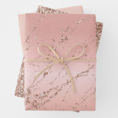 Hübsche Rose Gold Glitzer Streams Geschenkpapier Set (Beispiel)