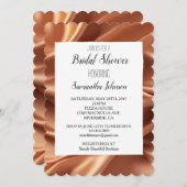 Hübsche Rose Gold Imitats Satin Brautparty Einladung (Vorne/Hinten)