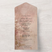 Hübsche Rose Gold Paint Floral All In One Einladung (Innen Boden)