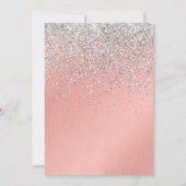 Hübsche Rose Gold Silver Glitzer Funkelnd Abschlus Einladung (Rückseite)