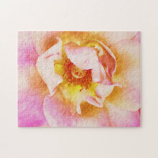 Hübsche Rose Gold und Rosa Blume Puzzle (Horizontal)