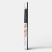 Hübsche Rose Gold Weißer Glitzy Marmor Case-Mate iPhone Hülle (Rückseite / Links)