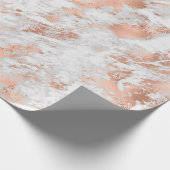 Hübsche Rose Gold Weißer Glitzy Marmor Geschenkpapier (Ecke)