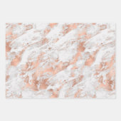 Hübsche Rose Gold Weißer Glitzy Marmor Geschenkpapier Set (Vorderseite)
