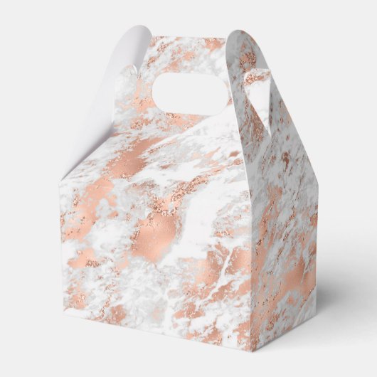 Hübsche Rose Gold Weißer Glitzy Marmor Geschenkschachtel (Vorderseite)