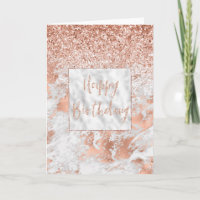 Hübsche Rose Gold Weißer Glitzy-Marmor Glitzer