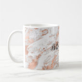 Hübsche Rose Gold Weißer Glitzy Marmor Kaffeetasse (Links)