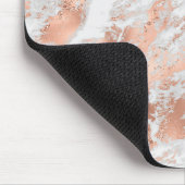 Hübsche Rose Gold Weißer Glitzy Marmor Mousepad (Ecke)