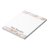 Hübsche Rose Gold Weißer Glitzy Marmor Notizblock (Rotiert)