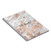 Hübsche Rose Gold Weißer Glitzy Marmor Notizblock (Rechte Seite)