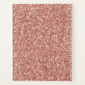 Hübsche Rose Gold Weißer Glitzy Marmor Planer (Rückseite)