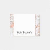 Hübsche Rose Gold Weißer Glitzy Marmor Post-it Klebezettel (Vorderseite)