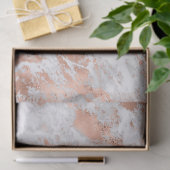 Hübsche Rose Gold Weißer Glitzy Marmor Seidenpapier (Geschenk)