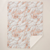 Hübsche Rose Gold Weißer Glitzy Marmor Sherpadecke (Vorderseite)