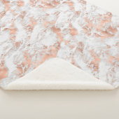 Hübsche Rose Gold Weißer Glitzy Marmor Sherpadecke (3/4)