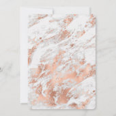 Hübsche Rose Gold Weißes Glitzy Marble Brautparty Einladung (Rückseite)