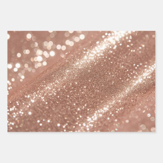 Hübsche Rose Gold Wrap Paper Flat Sheet Set 3 Geschenkpapier Set (Vorderseite)