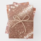 Hübsche Rose Gold Wrap Paper Flat Sheet Set 3 Geschenkpapier Set (Beispiel)