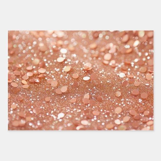 Hübsche Rose Gold Wrap Paper Flat Sheet Set 3 Geschenkpapier Set (Vorderseite 3)