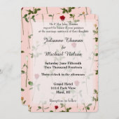 Hübsche Rose Hochzeit Einladung (Vorne/Hinten)