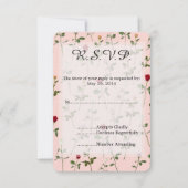 Hübsche Rose Hochzeit RSVP (Vorderseite)