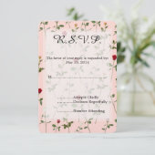 Hübsche Rose Hochzeit RSVP (Stehend Vorderseite)