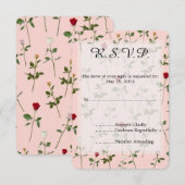 Hübsche Rose Hochzeit RSVP Karte (Vorne/Hinten)