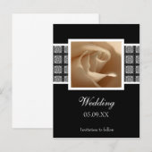 Hübsche Rose Hochzeit speichern Datum Ankündigung  (Vorne/Hinten)