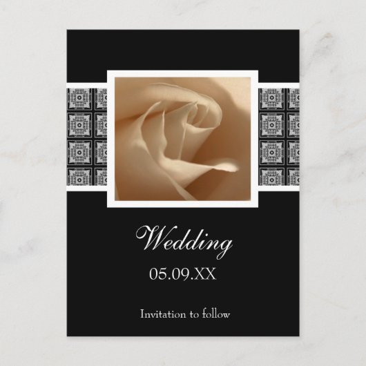 Hübsche Rose Hochzeit speichern Datum Ankündigung  (Vorderseite)