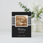 Hübsche Rose Hochzeit speichern Datum Ankündigung  (Stehend Vorderseite)