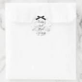 Hübsche Rose Hochzeitsticker Runder Aufkleber (Tasche)