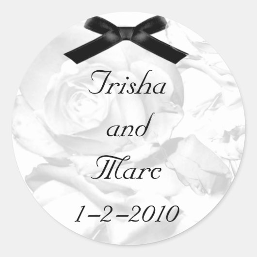 Hübsche Rose Hochzeitsticker Runder Aufkleber (Vorderseite)