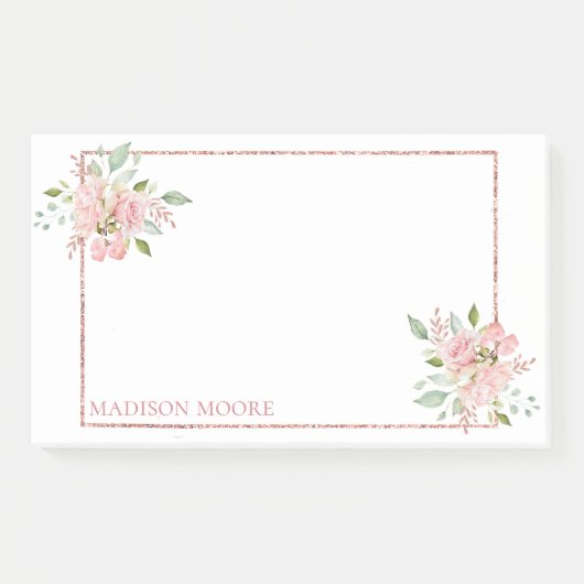 Hübsche Rose Individuelle Name Post-it Klebezettel (Vorderseite)