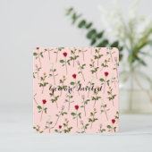 Hübsche Rose Kinderdusche Einladung (Stehend Vorderseite)