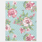 Hübsche Rose mit Polka-Punkten-Hintergrund Fleecedecke (Vorderseite)