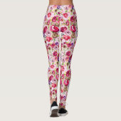 Hübsche Rose Pink Chic Wasserfarbe Peony Leggings (Rückseite)