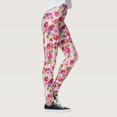 Hübsche Rose Pink Chic Wasserfarbe Peony Leggings (Rechts)