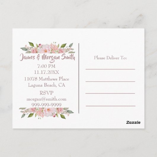 Hübsche Rose Postkarte (Rückseite)