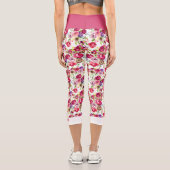 Hübsche Rose Rosa Bläserchische Girl-Monogramm Capri Leggings (Rückseite)