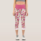 Hübsche Rose Rosa Bläserchische Girl-Monogramm Capri Leggings (Vorderseite)